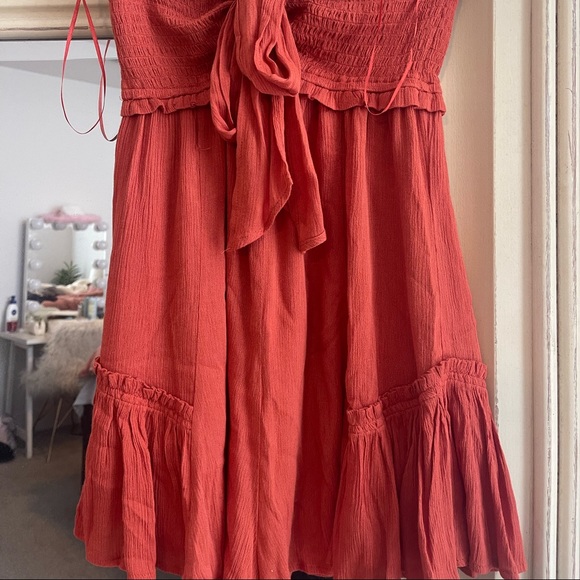 Red Dress Boutique Orange Strapless Romper - Picture 2 of 2